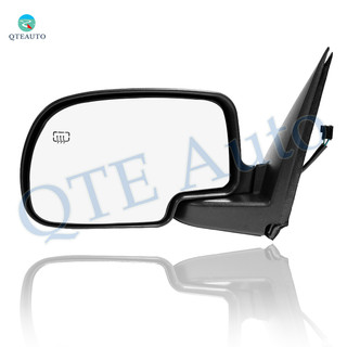 Left Driver Side Power Heated Puddle Lamp Foldaway View Mirror Chrome/Flat Paintedblack 8H6P with Turn Signal Light For 2001 2002 Chevrolet Silverado 3500