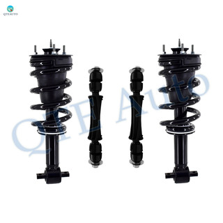 Set of 4 Front Sway Bar Link-Quick Complete Strut-Coil Spring Assembly For 2014-2018 GMC Sierra 1500 4WD Monotube Performance Upgrade