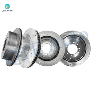 Set of 4 Front 355mm-Rear 345mm Drilled Slotted Brake Disc Rotors For 2007-2021 Toyota Tundra