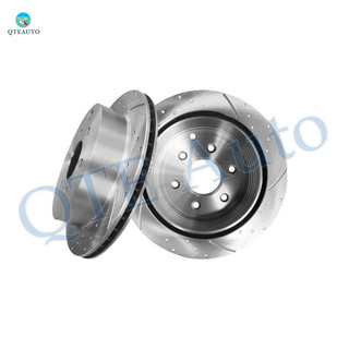 Rear 286mm Drilled Slotted Brake Disc Rotors For 2005-2015 Nissan Xterra