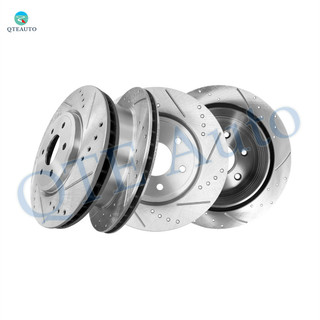 Set of 4 Front 296mm-Rear 286mm Drilled Slotted Brake Disc Rotors For 2005-2022 Nissan Frontier