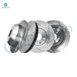 Set of 4 Front 320mm-Rear 302mm Drilled Slotted Brake Disc Rotors For 2013-2018 Hyundai Santa FE Sport