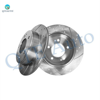 Rear 262mm Drilled Slotted Brake Disc Rotors For 2020-2022 Hyundai Venue