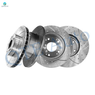 Set of 4 Front 282mm-Rear 260mm Drilled Slotted Brake Disc Rotors For 2014 2015 Acura ILX