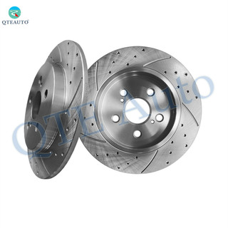 Rear 259mm Drilled Slotted Brake Disc Rotors For 2011-2013 Lexus CT200H