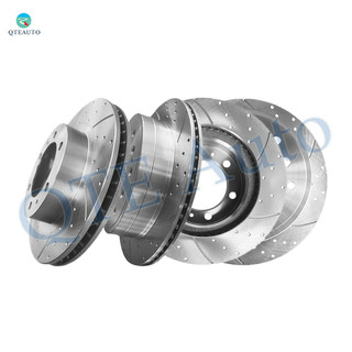 Set of 4 Front 319mm-Rear 312mm Drilled Slotted Brake Disc Rotors For 2003-2009 Toyota 4Runner