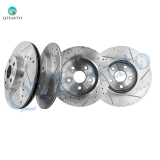 Set of 4 Front 275mm-Rear 259mm Drilled Slotted Brake Disc Rotors For 2009 2010 2014-2019 Toyota Corolla