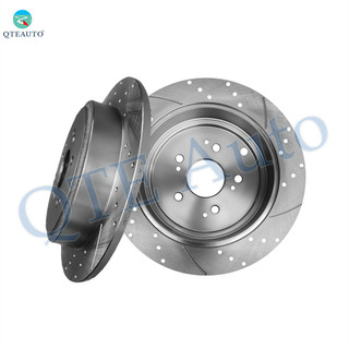 Rear 313mm Drilled Slotted Brake Disc Rotors For 2001-2006 Acura MDX