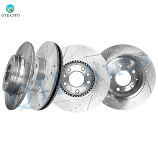 Set of 4 Front 299mm-Rear 280mm Drilled Slotted Brake Disc Rotors For 2006-2012 Ford Fusion