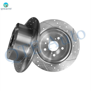 Rear 281mm Drilled Slotted Brake Disc Rotors For 2007-2012 Lexus ES350