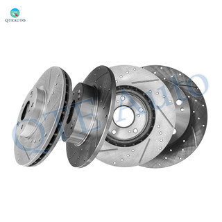 Set of 4 Front 300mm-Rear 260mm Drilled Slotted Brake Disc Rotors For 2006-2011 Honda Civic