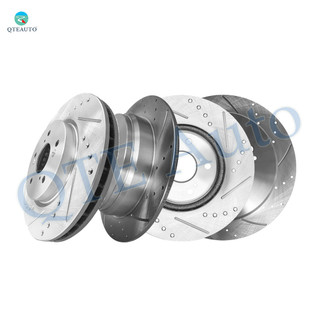 Set of 4 Front 296mm-Rear 305mm Drilled Slotted Brake Disc Rotors For 2010-2013 Honda CR-V