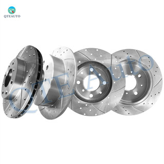 Set of 4 Front 240mm-Rear 239mm Drilled Slotted Brake Disc Rotors For 1993-1997 Honda Civic DEL SOL