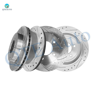 Set of 4 Front 307.85mm-Rear 334mm Drilled Slotted Brake Disc Rotors For 2004 Ford F-150 Heritage