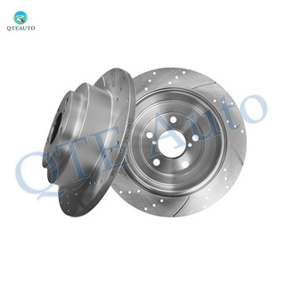 Rear 265mm Drilled Slotted Brake Disc Rotors For 1993-1996 1998-2007 Subaru Impreza