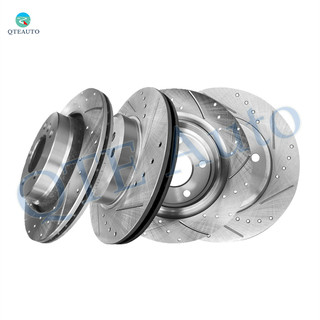 Set of 4 Front 300mm-Rear 294mm Drilled Slotted Brake Disc Rotors For 2001-2006 BMW 325CI Base