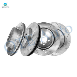 Set of 4 Front 345mm-Rear 320mm Drilled Slotted Brake Disc Rotors For 2005-2020 Chrysler 300