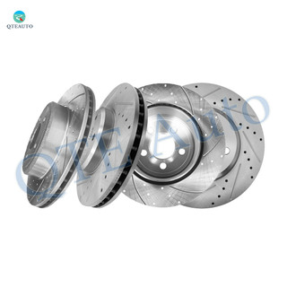 Set of 4 Front 320mm-Rear 320mm Drilled Slotted Brake Disc Rotors For 2007 2008 Dodge Charger