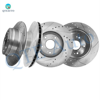 Set of 4 Front-Rear 282mm Drilled Slotted Brake Disc Rotors For 2002-2004 Honda CR-V