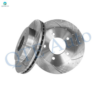 Front 307.85mm Drilled Slotted Brake Disc Rotors For 2004 Ford F-150 Heritage