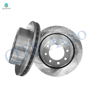 Rear 330mm Drilled Slotted Brake Disc Rotors For 2003-2007 Chevrolet Suburban 2500