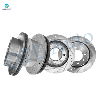 Set of 4 Front 325mm-Rear 330mm Drilled Slotted Brake Disc Rotors For 2003 2004 Chevrolet Silverado 2500