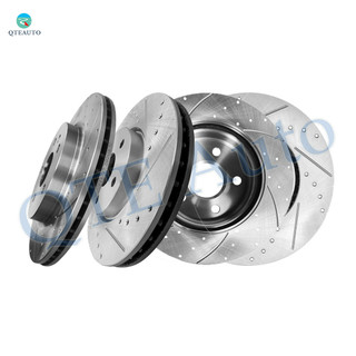 Set of 4 Front 321mm-Rear 315mm Drilled Slotted Brake Disc Rotors For 2014-2020 Chevrolet Impala