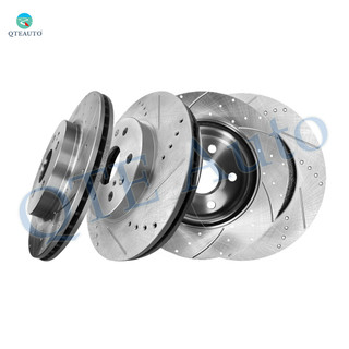 Set of 4 Front 330mm-Rear 315mm Drilled Slotted Brake Disc Rotors For 2019 Cadillac XTS