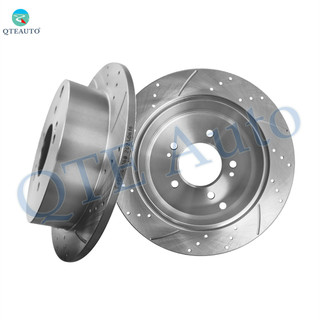 Rear 284mm Drilled Slotted Brake Disc Rotors For 2001-2006 Hyundai Santa FE