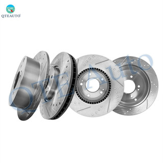 Set of 4 Front 300mm-Rear 284mm Drilled Slotted Brake Disc Rotors For 2010-2015 Hyundai Tucson