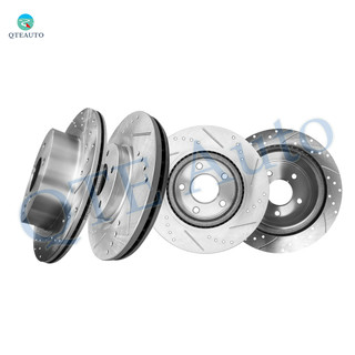 Set of 4 Front 296mm-Rear 292mm Drilled Slotted Brake Disc Rotors For 2014 2015 Nissan Rogue Select