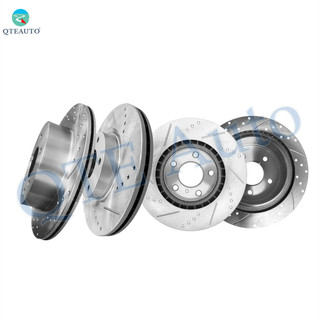 Set of 4 Front 295.5mm-Rear 292mm Drilled Slotted Brake Disc Rotors For 2003-2005 Nissan 350Z