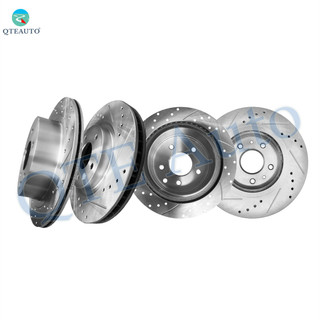 Set of 4 Front 296mm-Rear 292mm Drilled Slotted Brake Disc Rotors For 2017-2020 Nissan Rogue