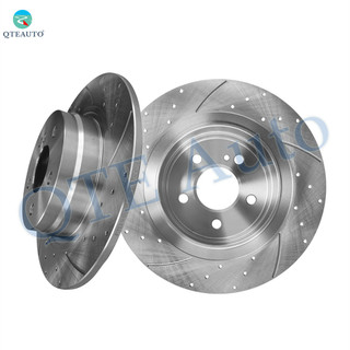 Rear 300mm Drilled Slotted Brake Disc Rotors For 2008-2012 Mercedes-Benz C300