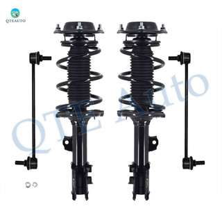 Set of 4 Front Sway Bar Link-Quick Complete Strut-Coil Spring Assembly For 2013 2014 Hyundai Elantra Coupe