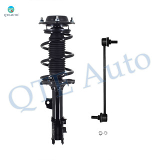 Front Left Sway Bar Link-Quick Complete Strut-Coil Spring Assembly For 2013 2014 Hyundai Elantra Coupe