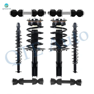Set of 8 Front Sway Bar Link-Quick Complete Strut-Coil Spring Assembly-Rear Sway Bar Link-Shock Absorber Conversion Kit For 1998-2004 Cadillac Seville