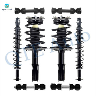 Set of 8 Front Sway Bar Link-Quick Complete Strut-Coil Spring Assembly-Rear Sway Bar Link-Shock Absorber Conversion Kit For 2006-2011 Buick Lucerne