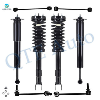 Set of 8 Front Sway Bar Link-Quick Complete Strut-Coil Spring Assembly-Rear Sway Bar Link-Shock Absorber For 2005-2010 Chrysler 300 w/ Self Leveling Suspension