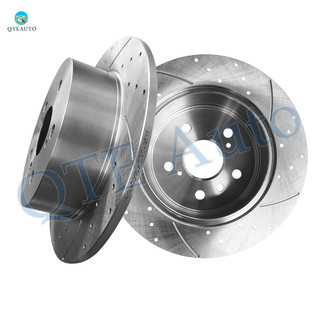 Rear 281mm Drilled Slotted Brake Disc Rotors For 2013-2018 Lexus ES300H