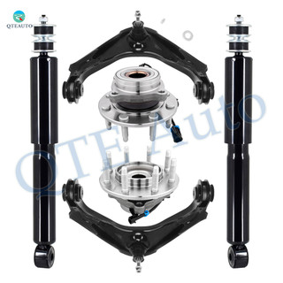 Set of 6 Front Upper Control Arm Ball Joint-Wheel Hub Bearing Assembly-Shock Absorber For 2007 Chevrolet Silverado 3500 Classic