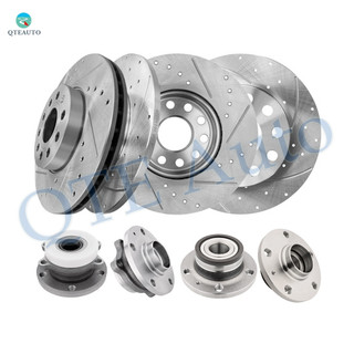 Set of 8 Front 288mm-Rear 260mm Drilled Slotted Brake Disc Rotors-Wheel Hub Bearing Assembly For 2005-2010 Volkswagen Jetta Set of 8 Front 288mm-Rear 260mm Drilled Slotted Brake Disc Rotors-Wheel Hub Bearing Assembly For 2005-2010 Volkswagen Jetta