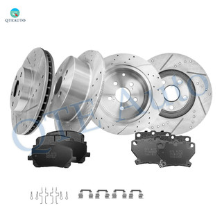 Set of 12 Front 275mm-Rear 269mm Drilled Slotted Brake Disc Rotors-D923 7824 Ceramic Brake Pad Kit For 2003-2006 Pontiac Vibe