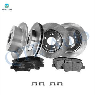 Set of 12 Front 275mm-Rear 262mm Brake Disc Rotors-Ceramic Brake Pad Kit For 2010 Hyundai Elantra