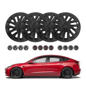 Set 4 Wheel Covers Refresh Edition Hubcaps For 2023-2025 Tesla 3 18 inch Wheel
