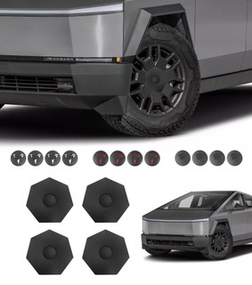 Set of 4 Matte Black Center Cover Direct Fit For 2024-2026 Tesla Cybertruck ,Cybertruck Wheel Center Hub Caps ABS Material Rust and Dust Resistant