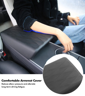 Central Control Black Armrest Box Cover Protector Pad For 2020-2025 Tesla Y