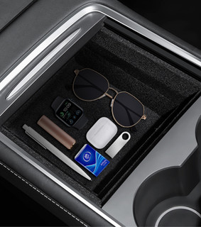 Refresh Edition Center Front Storage Box For 2023-2025 Tesla 3 Flocking
