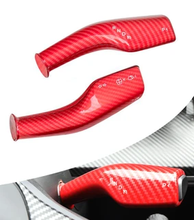 Gear Shift Cover Accessories For 2017-2023 Tesla 3 Red Bright Carbon Except Highland