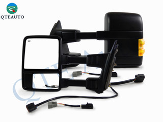 Pair of 2 Left-Right Power Heated LED Signal Tow Mirror for 1999-2007 Ford F-350 Super Duty